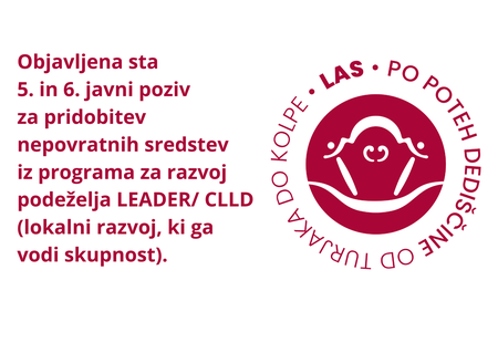 Grafika z napisom, da sta objavljena 5. in 6. javni poziv LAS